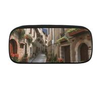 Italian Town Street Pencil Bag Portable Pencil Pouch Big Capacity Pen Case Makeup Bag for Adults Office Gifts, Italian Town Street, One size, Pencil Bag
