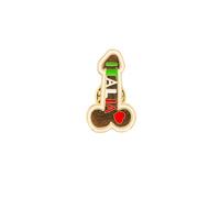 Italian Tricolour Lucky Charm Brooch with Gold Metal Alloy Enamel Folk Design 3 x 1.8 cm Butterfly Clasp