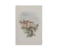 Italian Village Tuscan Countryside Wall Art Paintings Canvas Prints Poster Artwork for Living Room Bedroom Bathroom Office Home Decor 16x24inch(40x60cm)