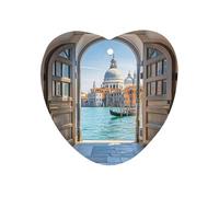 Italian Water City Car Air Freshener Hanging, Long Lasting Scented Car Aromatherapy Tablets, Love form Fragrance Scented Cards for Vehicles, Bedroom, Wardrobe White-style