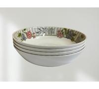 Italiano Set of 4 X 10 inch Bowl 100% Melamine Dinnerware Tableware Picnic Caravan Motorhome Camping Barbecue Outdoor Flower Design