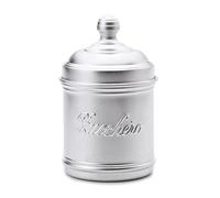 Italo Ottinetti Dull Aluminum Storage Canister With Inscription 10 Cm Zucchero