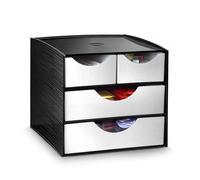 Italplast Take A Break 3 Tier Module Drawer Bin Durable Polysterene Black/Grey