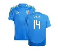 Italy 2024-2025 Home Shirt CHIESA 14 in Blue | Size: Large Italy Blue Large