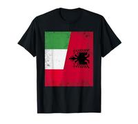 Italy Albania Half Flag Italian Albanian Roots T-Shirt