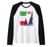 Italy American Samoa Half Flag Italian American Samoan Raglan Baseball Tee