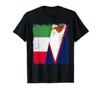 Italy American Samoa Half Flag Italian American Samoan T-Shirt