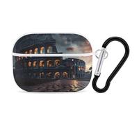 Italy Ancient Roman Landmarks Night Earphone Case PC Bluetooth Earbud Case Headphone Cases Compatible with Airpods Pro White-style