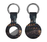 Italy Ancient Roman Landmarks Night Keychain Holder Case Compatible with AirTag Waterproof Silicone Shell Protective Case 1PCS