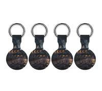 Italy Ancient Roman Landmarks Night Keychain Holder Case Compatible with AirTag Waterproof Silicone Shell Protective Case 4PCS