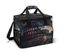 Italy Ancient Roman Landmarks Night Large Lunch Bag Soft Cooler Bag Insulated Thermal Bag Reusable Grocery Bags for Office Picnic Beach