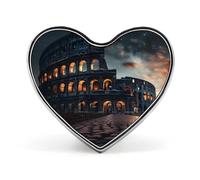 Italy Ancient Roman Landmarks Night Love Heart Badge Metal Pins Brooches Lapel Pins for Clothing Decoration