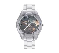 Italy Ancient Roman Landmarks Night Watch Simple Wrist Watch Stainless Steel Band Analog Quartz Watches for Women Men