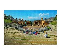 Italy Ancient Theatre of Taormina Jigsaw Puzzle 100 Piece Game Artwork Travel Souvenir 45.5x35.5CM