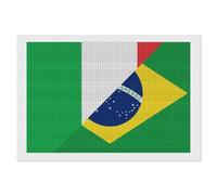 Italy and Brazil Flag Square Diamond Art Kits for Adults 5D DIY Full Drill Painting Gems Wall Arts and Crafts 8"x12"