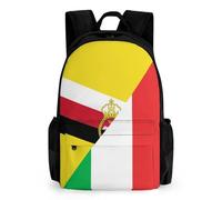 Italy And Brunei Flag Daypack Casual Backpacks Large Capacity Laptop Lightweight Travel Bag for Camping Hiking