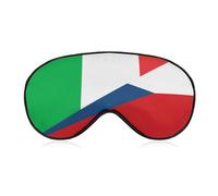 Italy and Czech Flag Eye Mask Sleep Masks Soft Blackout Eye Cover for Women Men
