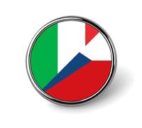Italy And Czech Flag Round Badge Pin Metal Memorial Brooch Button Lapel Pins for Backpack Wedding