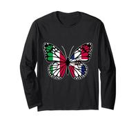 Italy and Dominican Butterfly Half Italian Dominicana Roots Long Sleeve T-Shirt