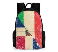 Italy And Dominican Vintage Flag Daypack Casual Backpacks Large Capacity Laptop Lightweight Travel Bag for Camping Hiking