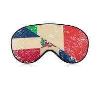 Italy and Dominican Vintage Flag Eye Mask Sleep Masks Soft Blackout Eye Cover for Women Men