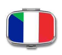 Italy and France Flag Small Pill Organizer with 2 Compartments
