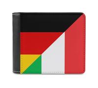 Italy and Germany Flag Trendy Trifold Wallet for Men Classic Lightweight Credit Card Leather Wallets