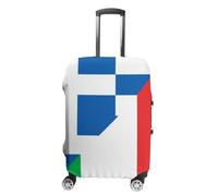 Italy and Greece Flag Printed Luggage Cover Washable Suitcase Protector Fits 19-32 Inch Funny Travel Accessories