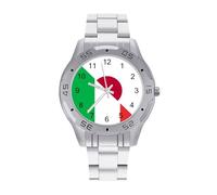 Italy and Japan Flag Business Watch for Men Metal Band Watches Casual Gift Three-Hand Wrist Watch for Boyfriend Father