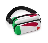 Italy and Japan Flag Money Belts Travel Fanny Pack with Adjustable Buckle Fashion Waist Packs for Women Men