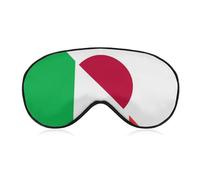 Italy and Japan Flag Soft Sleep Masks for Men Women Silk Eye Mask with Adjustable Strap Comfortable Blindfold Eyeshade