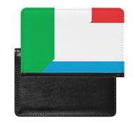 Italy and Luxembourg Flag Leather Passport Holder Compact ID Card Cover Case Slim Travel Wallet for Men Women
