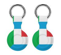 Italy And Luxembourg Flag Silicone Case for Airtag Holder Keyring with Item Tag Finders Accessories