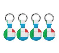 Italy And Luxembourg Flag Silicone Case for Airtag Holder Keyring with Item Tag Finders Accessories