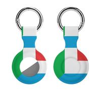 Italy And Luxembourg Flag Silicone Case for Airtag Holder Keyring with Item Tag Finders Accessories