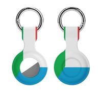 Italy And Luxembourg Flag Silicone Protective Case Compatible with Airtag Funny GPS Tracker Accessories for Luggage Pet Collar