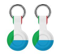 Italy And Luxembourg Flag Silicone Protective Case Compatible with Airtag Funny GPS Tracker Accessories for Luggage Pet Collar