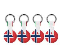 Italy And Norway Flag Silicone Protective Case Compatible with Airtag Funny GPS Tracker Accessories for Luggage Pet Collar