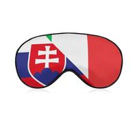 Italy and Slovenia Flag Printed Sleep Mask for Unisex Adult Soft Night Blindfold with Adjustable Strap