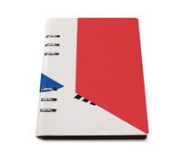 Italy And South Korea Flag 6 Ring Refillable Notebook PU Leather A5 Binder Planner Book Loose-Leaf Notebooks with 90 Sheets Paper