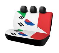 Italy And South Korea Flag Car Bench Seat Cover Universal Back Protector