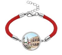 Italy Architecture Pattern Lucky Red String Bracelet Rope Bracelet Handmade