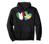 Italy Bahamas Flag Split Hearts Italian Bahamian Pride Pullover Hoodie