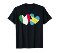 Italy Bahamas Flag Split Hearts Italian Bahamian Pride T-Shirt