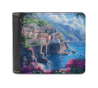 Italy Campania Amalfi Coast Men's Bifold Wallet Slim Cash Card Holder Leather Purse