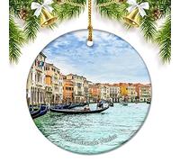 Italy Canal Venice Christmas Ornaments for Tree Ceramic Pendant Double Sided Ornament Decor Xmas Gifts Porcelain Travel Souvenirs