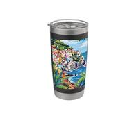Italy Cinque Terre Art Stainless Steel Insulated Tumbler