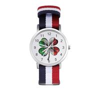 Italy Clover Flag Classic Braided Strap Watches for Women Trendy Quartz Watch