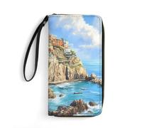 Italy Coast Cinque Terre Long Pouch Slim Clutch Wallet Purse
