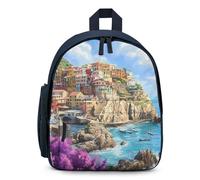 Italy Coast Cinque Terre Travel Backpack Casual Daypack Shoulder Bag with Adjustable Straps for Hiking